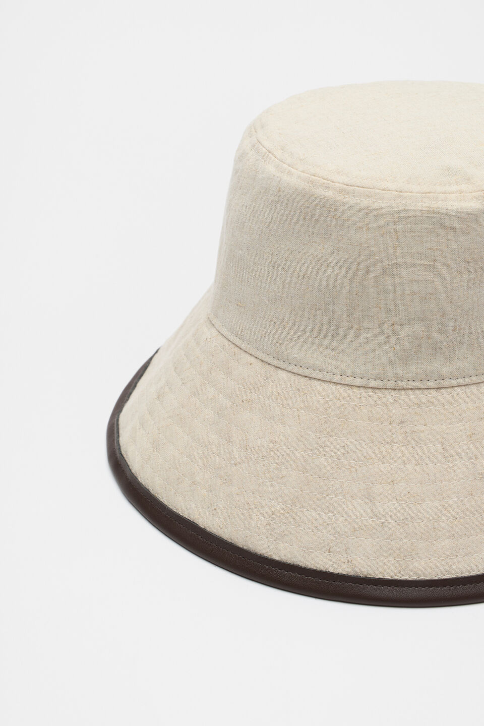 Fabric Woven Bucket Hat  Dark Espresso