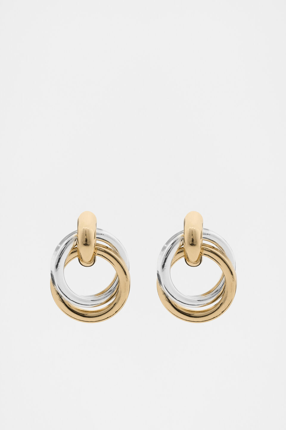 Round Links Earring  Silver Gold