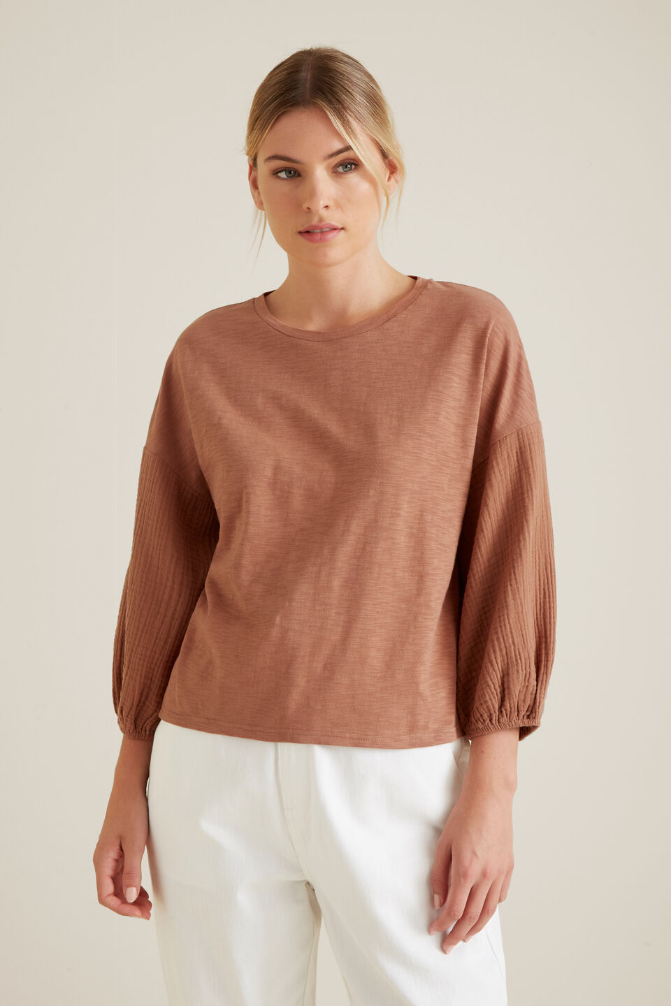 Textured Blouson Top  