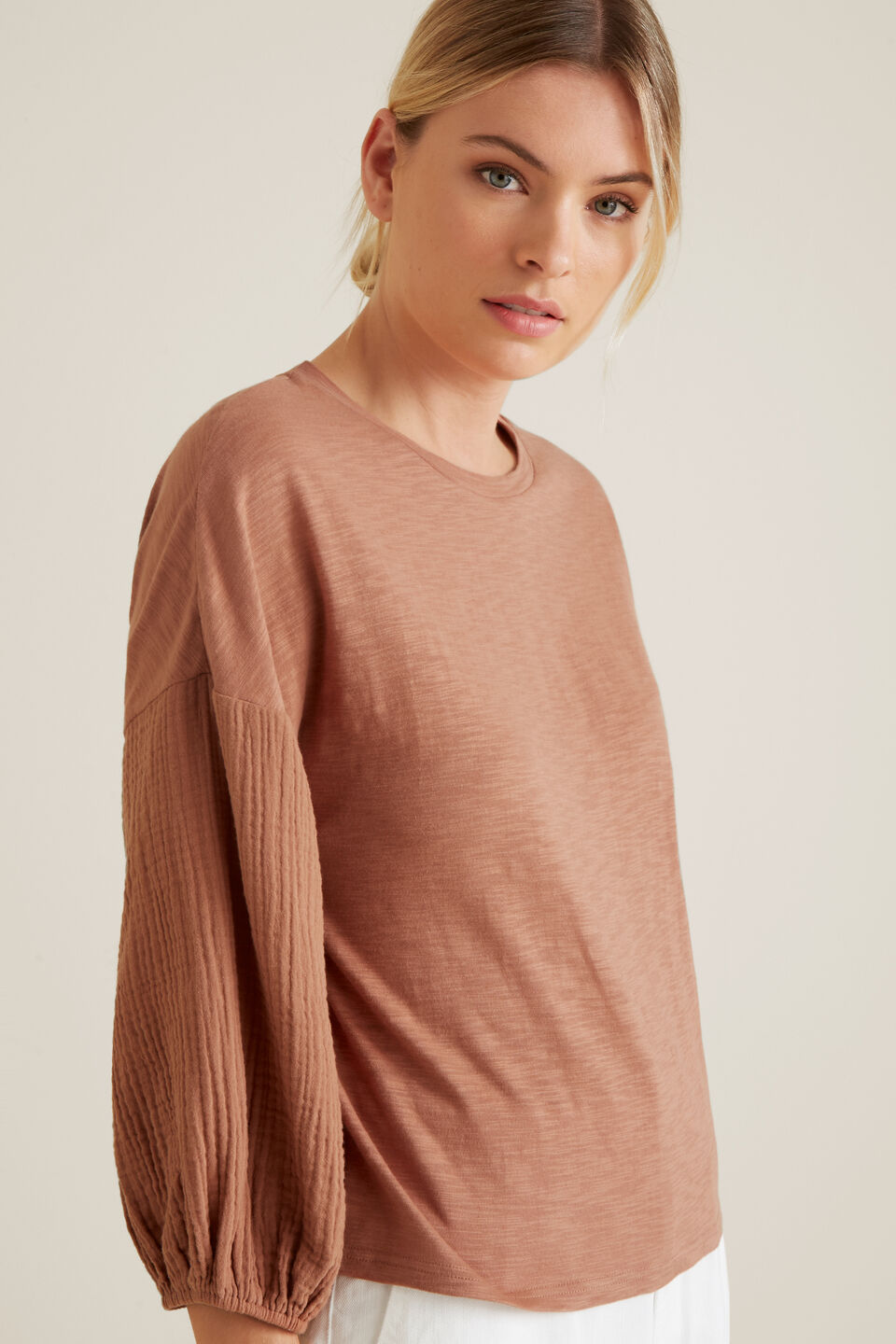 Textured Blouson Top  