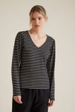 Stripe Puff Sleeve Top    hi-res