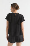 Textured Flutter Blouse  Black  hi-res