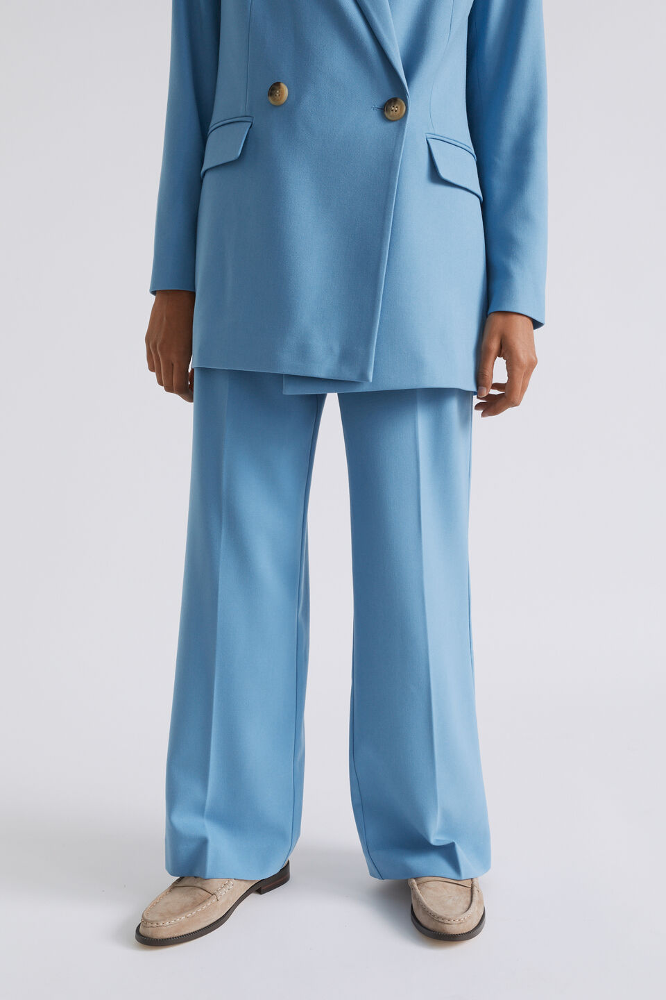 High Waist Suit Pant  Soft Cobalt