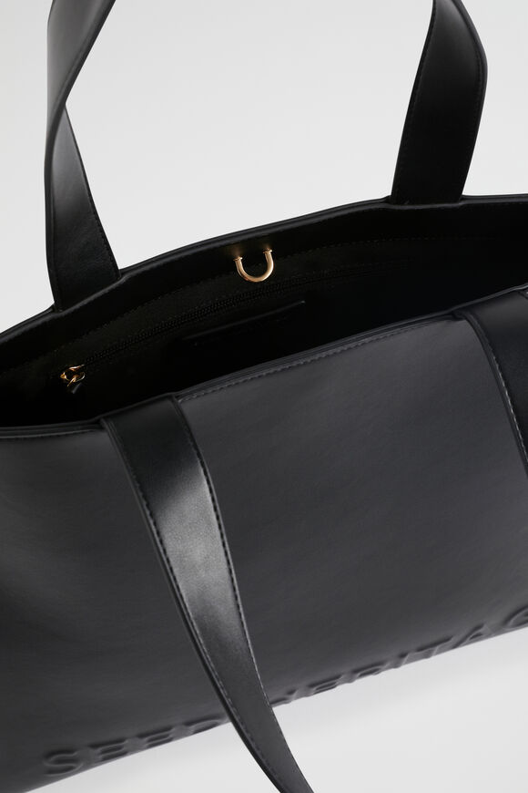 Logo Detail Tote  Black  hi-res