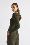 Sweetheart Fitted Rib Knit  Dark Fern  hi-res