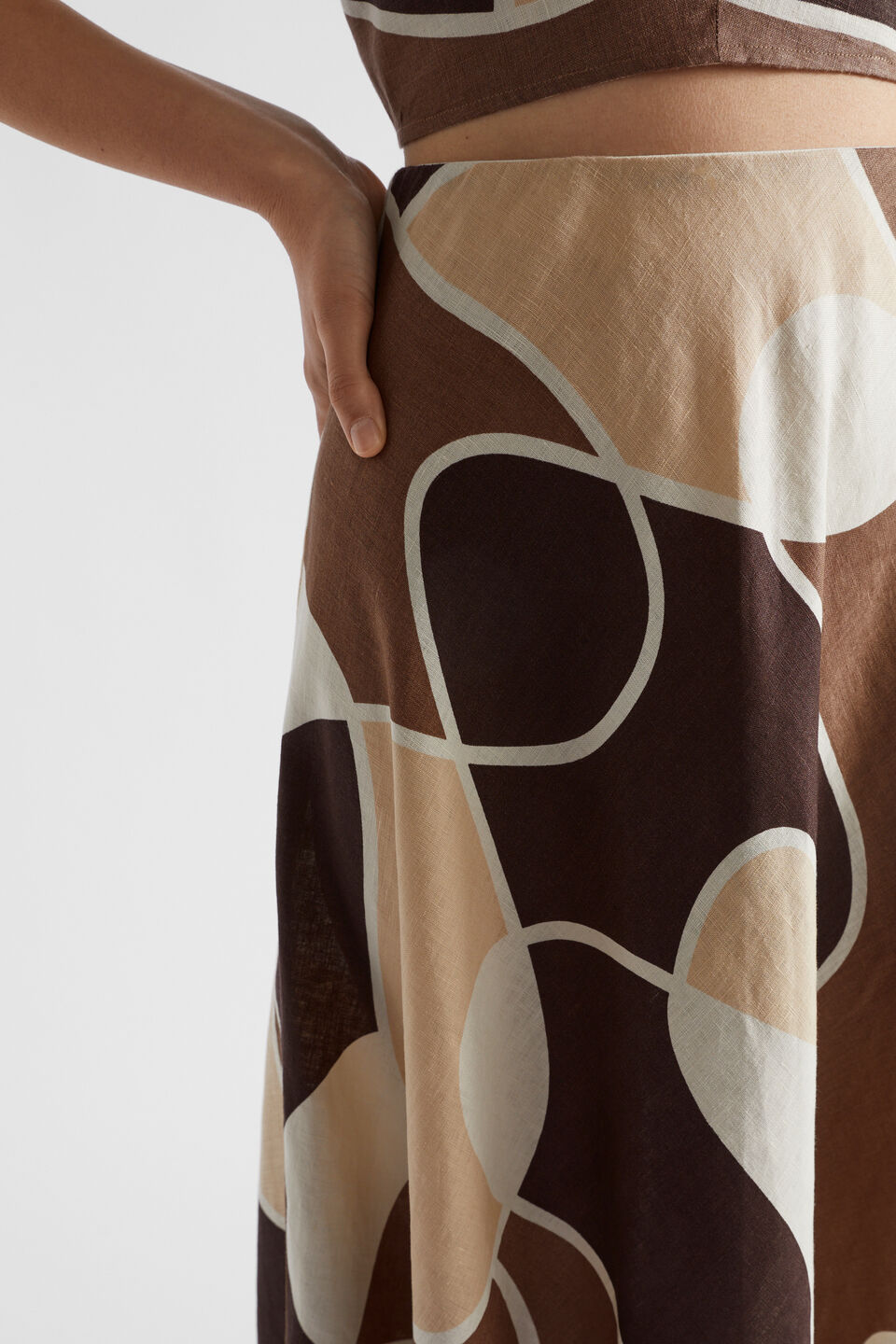 Abstract Midi Skirt  Woodland Abstract