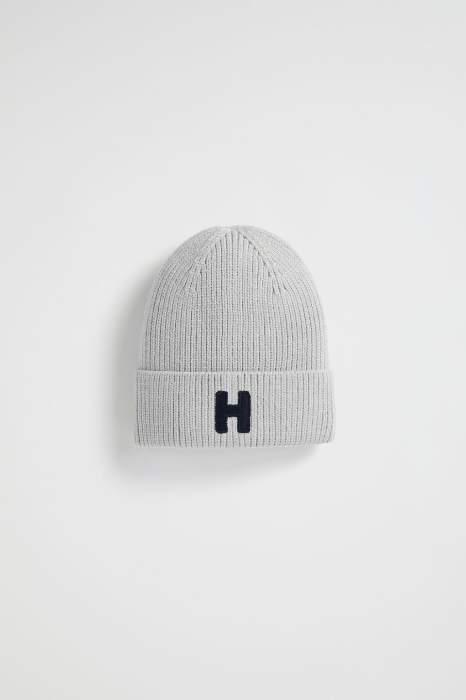 Rib Initial Beanie  H