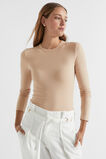 Core Rib Crew Top  Champagne Beige  hi-res
