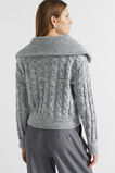 Cotton Blend Twist Cable Knit  Wolf Marle  hi-res