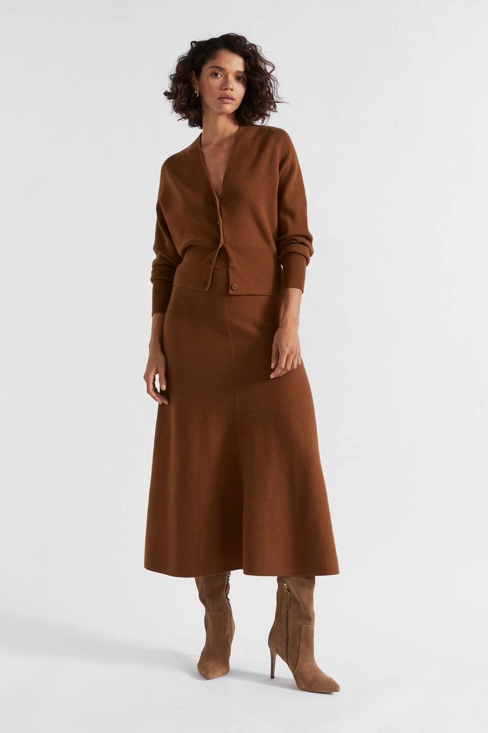 Relaxed Knit Skirt  Spice