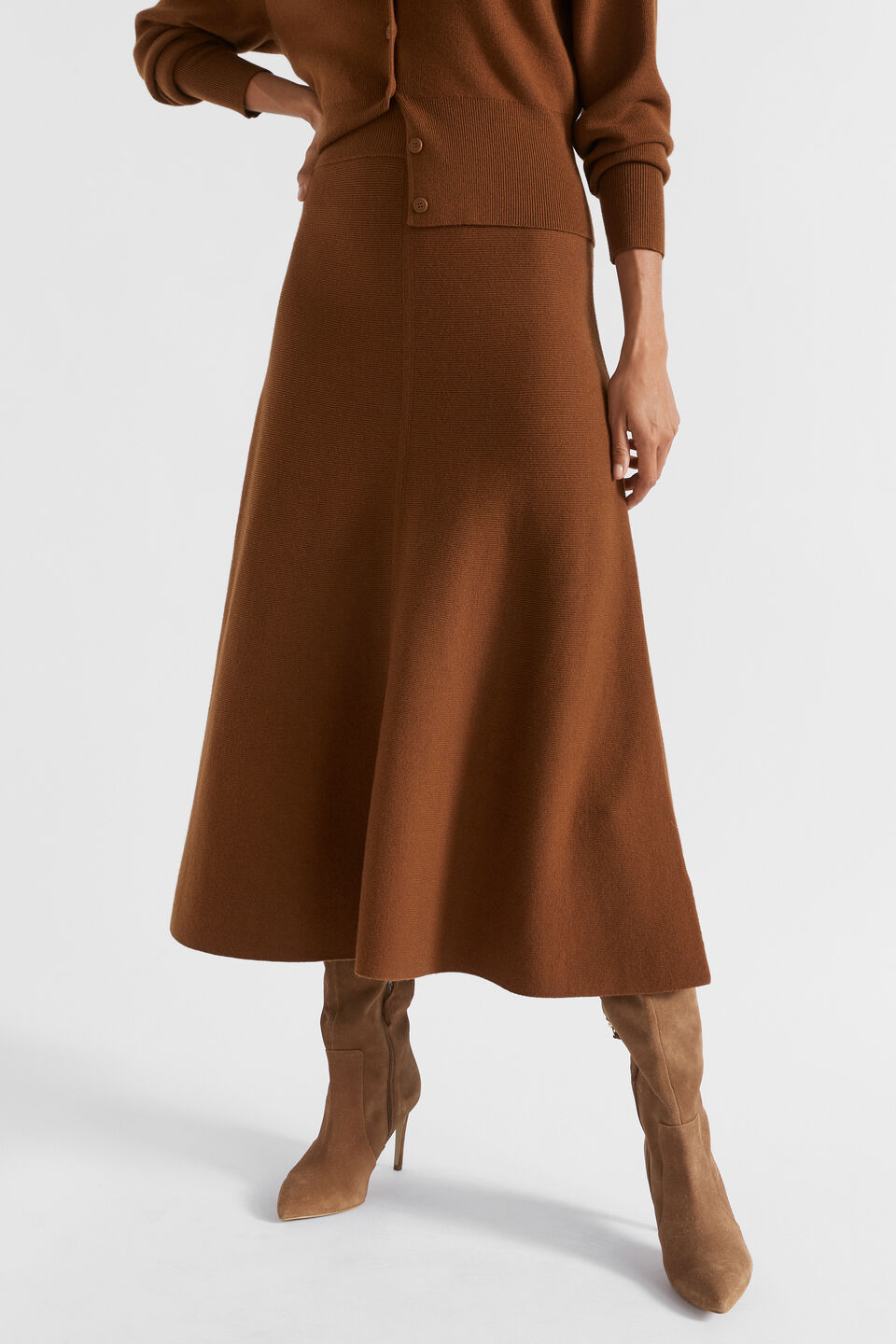Relaxed Knit Skirt  Spice
