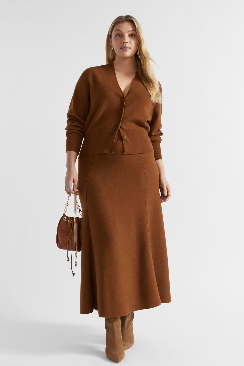 Relaxed Knit Skirt  Spice