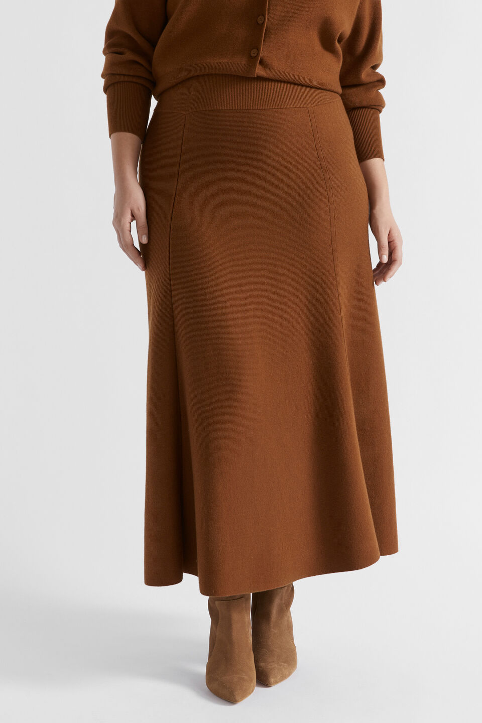 Relaxed Knit Skirt  Spice