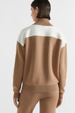 Double Knit Contrast Sweater  Deep Chai  hi-res