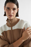 Double Knit Contrast Sweater  Deep Chai  hi-res