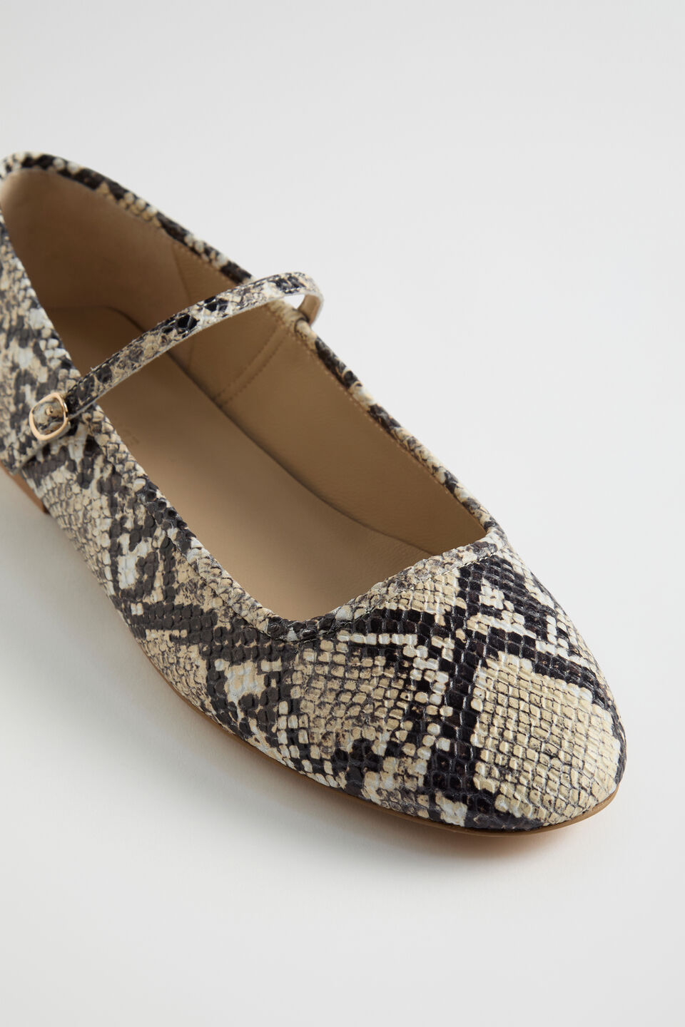 Kai Python Print Ballet Flat  Natural