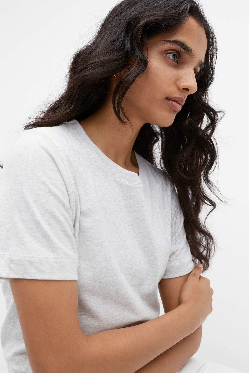 Core Neat Tee  Light Grey Marle