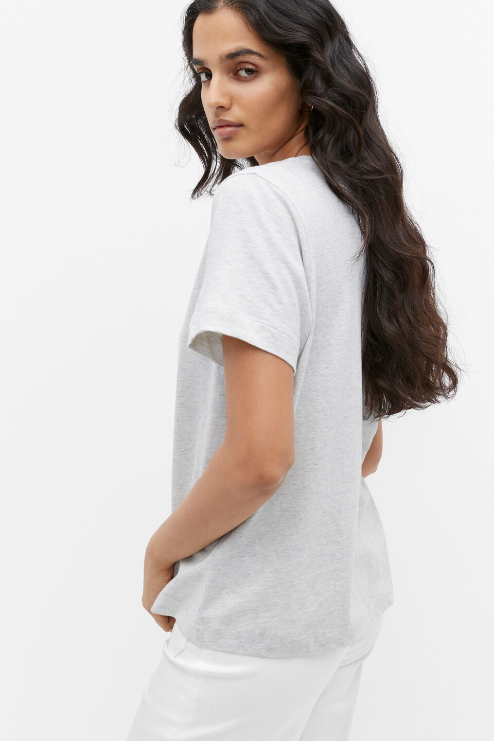 Core Neat Tee  Light Grey Marle