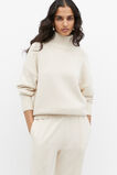 Mock Neck Oversized Knit  Vanilla Cream Marle  hi-res