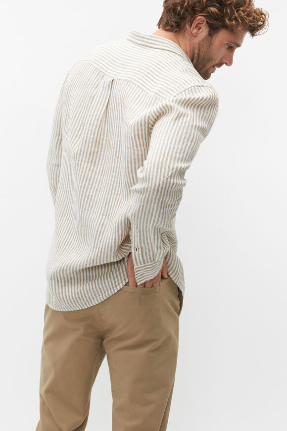 Linen Shirt  Sepia Stripe  hi-res