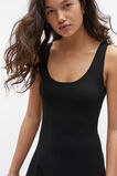Compact Crepe Knit Flared Dress  Black  hi-res