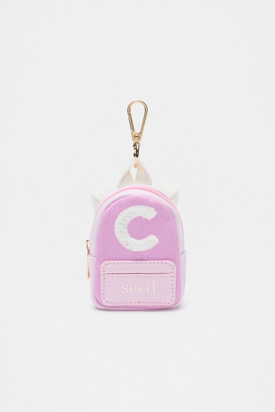 Mini Backpack Initial Keyring  C