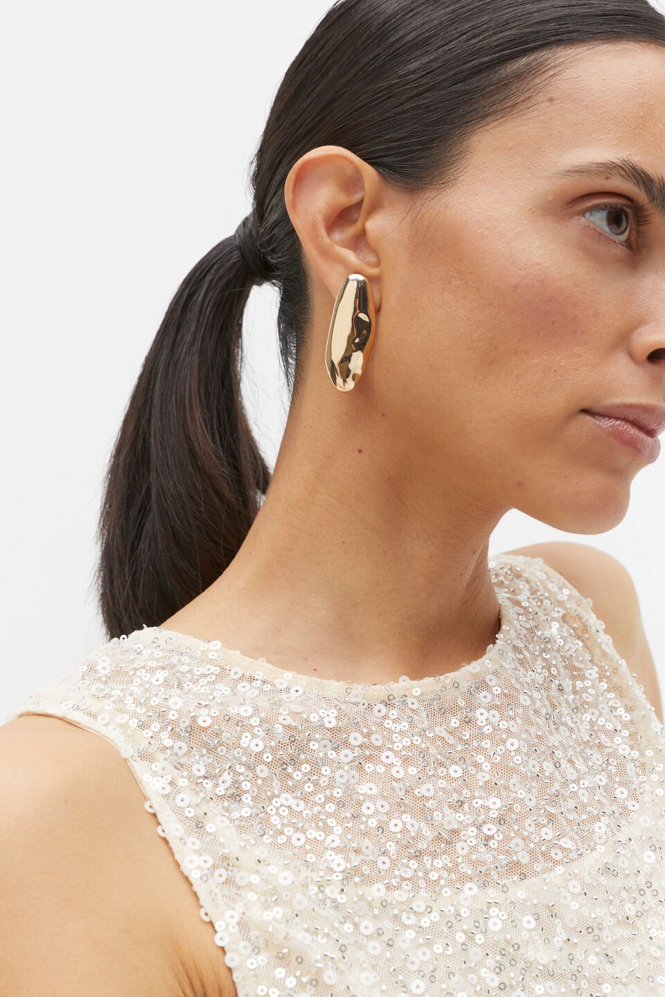 Molten Statement Earring  Gold