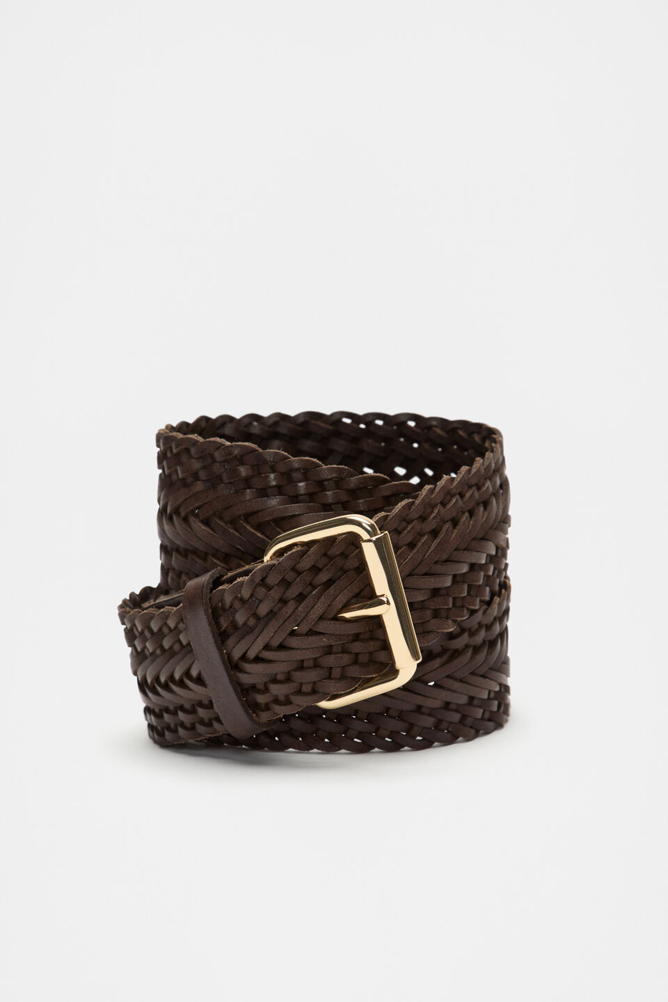 Erin Chevron Weave Belt  Affogato