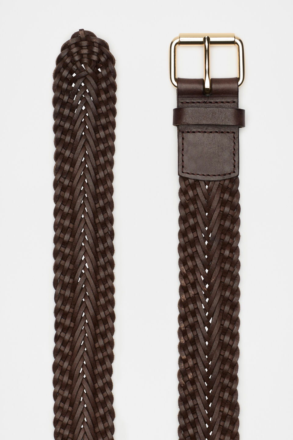 Erin Chevron Weave Belt  Affogato