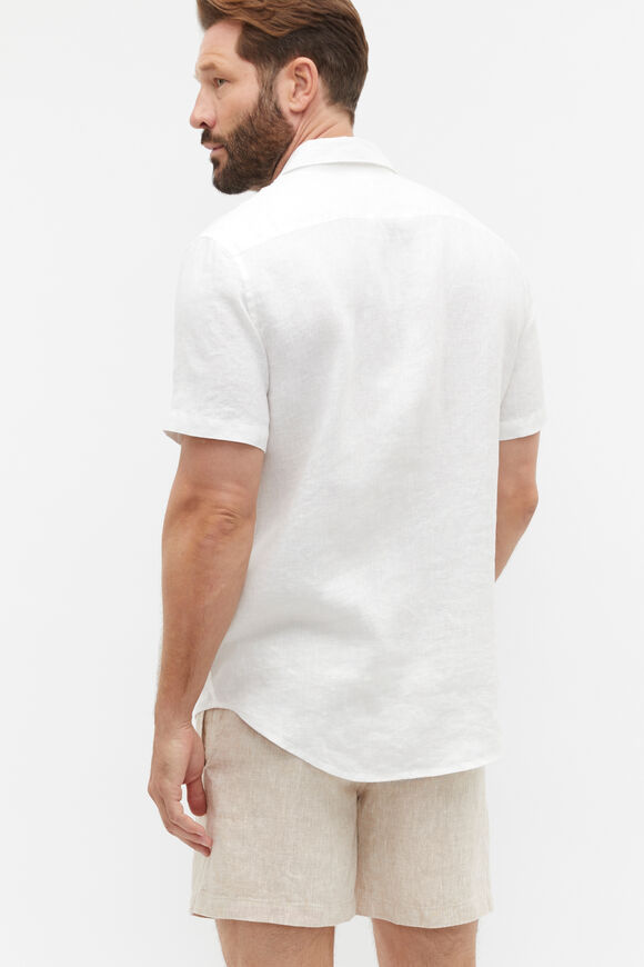 Short Sleeve Linen Shirt  Vintage White  hi-res