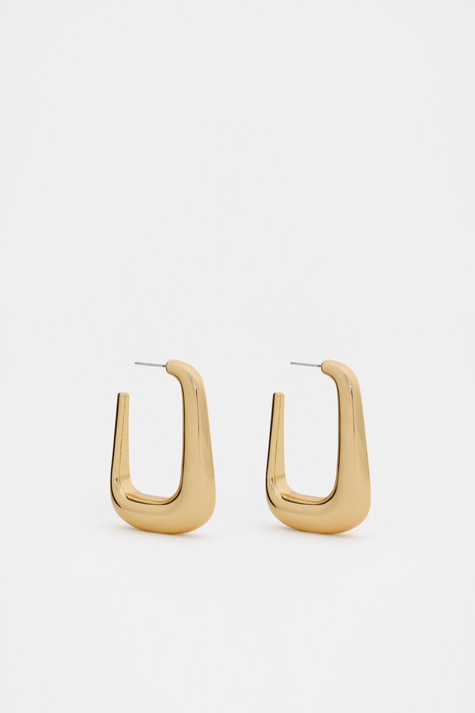 Large Rectangular Hoop  Gold