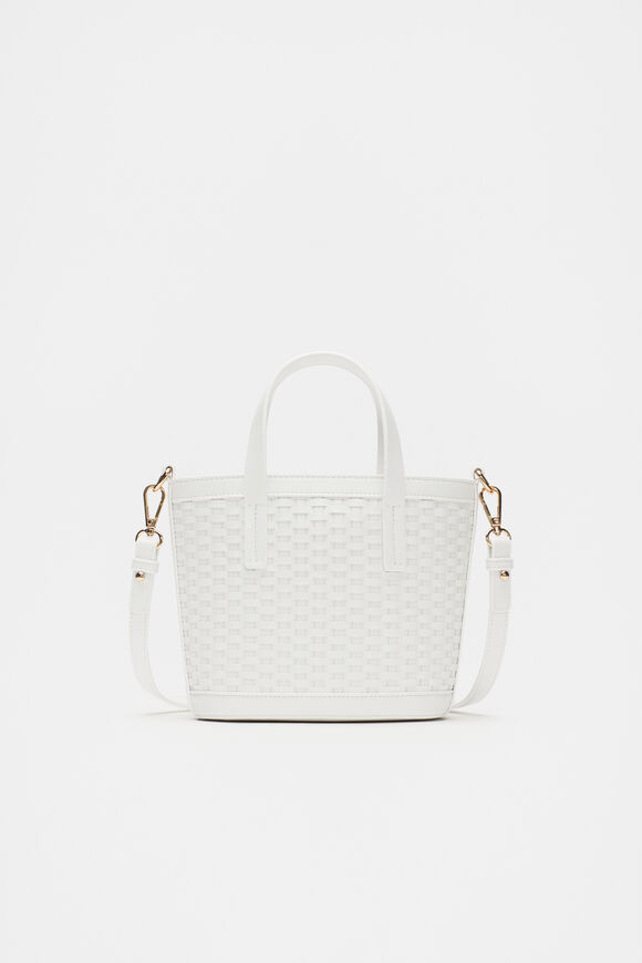 Woven Basket Crossbody Bag  White  hi-res