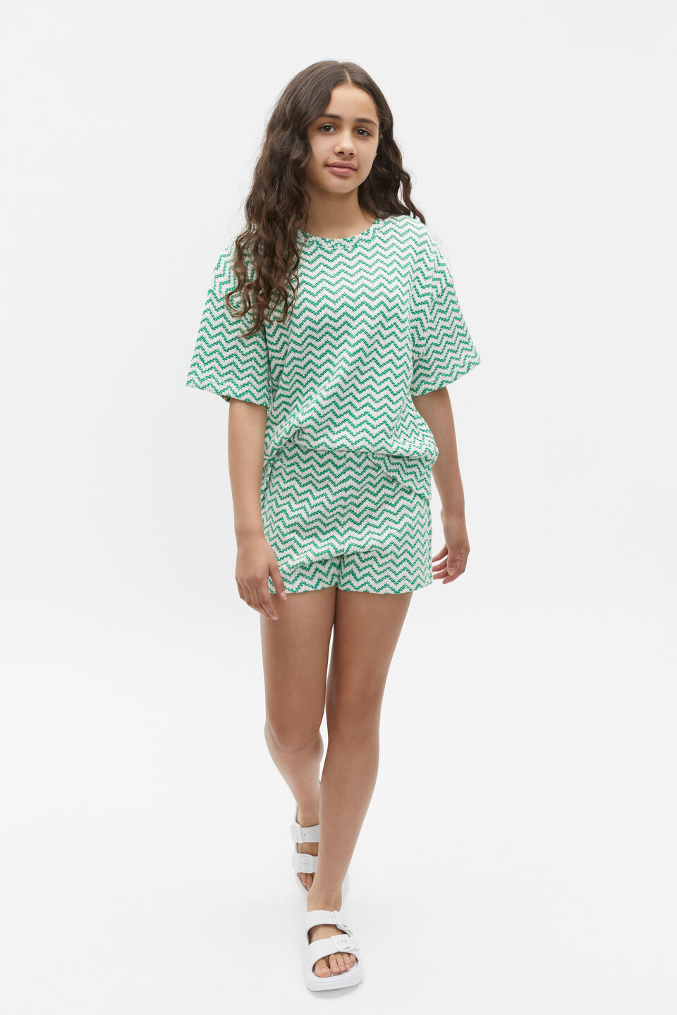 Zig Zag Tee  Jade Green