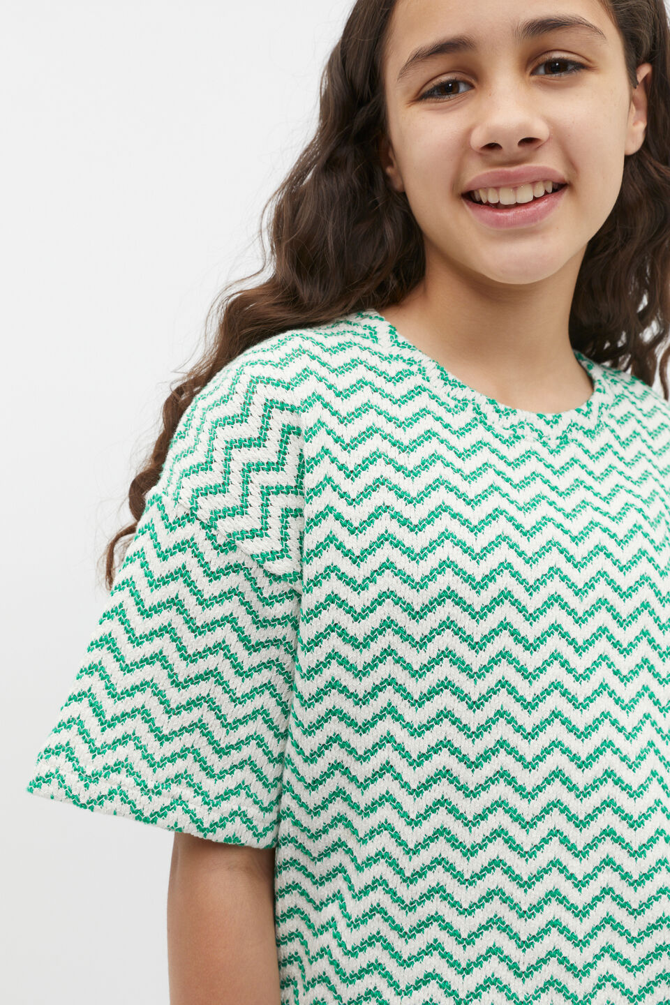 Zig Zag Tee  Jade Green