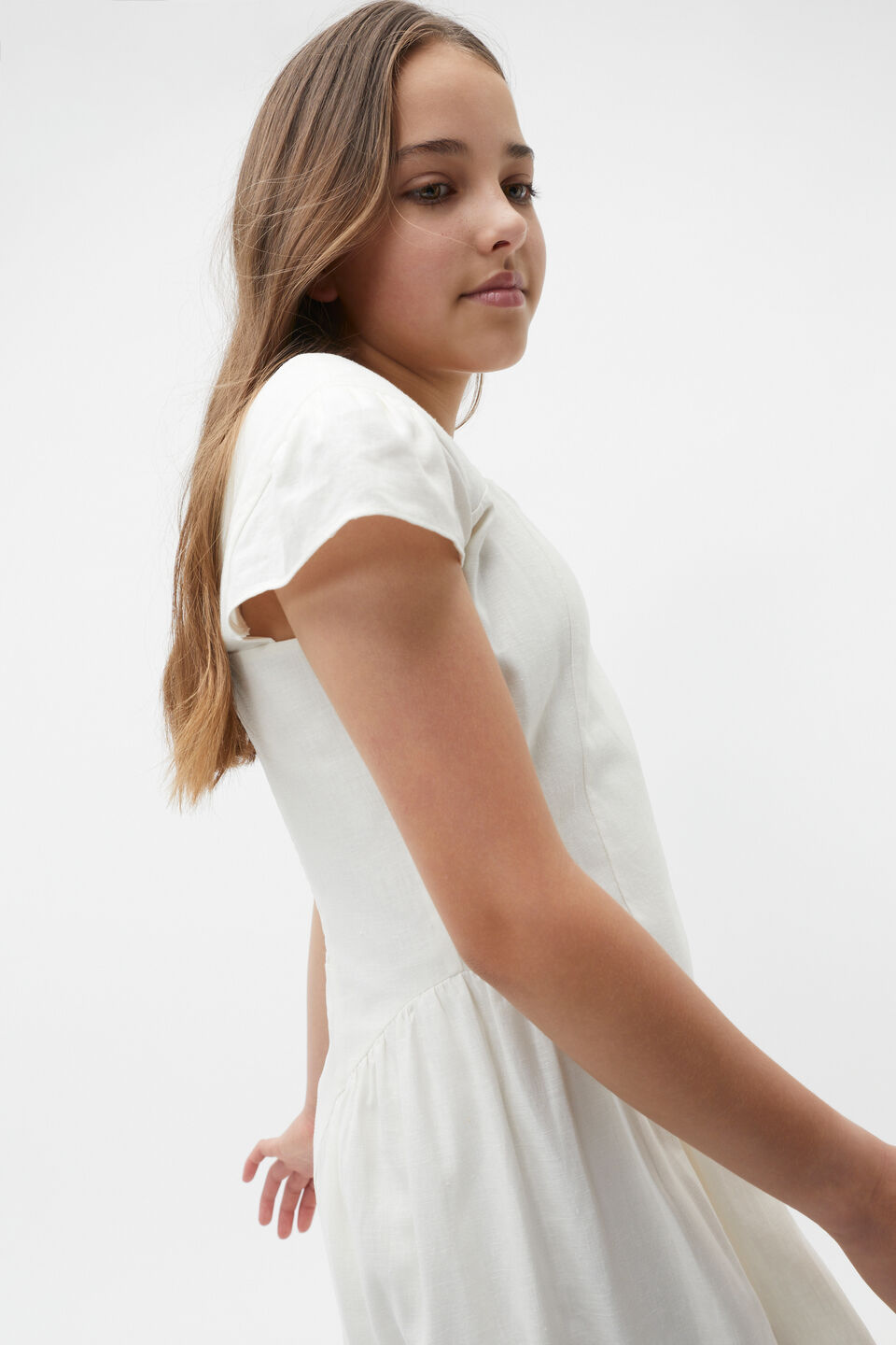 Cap Sleeve Dress  White
