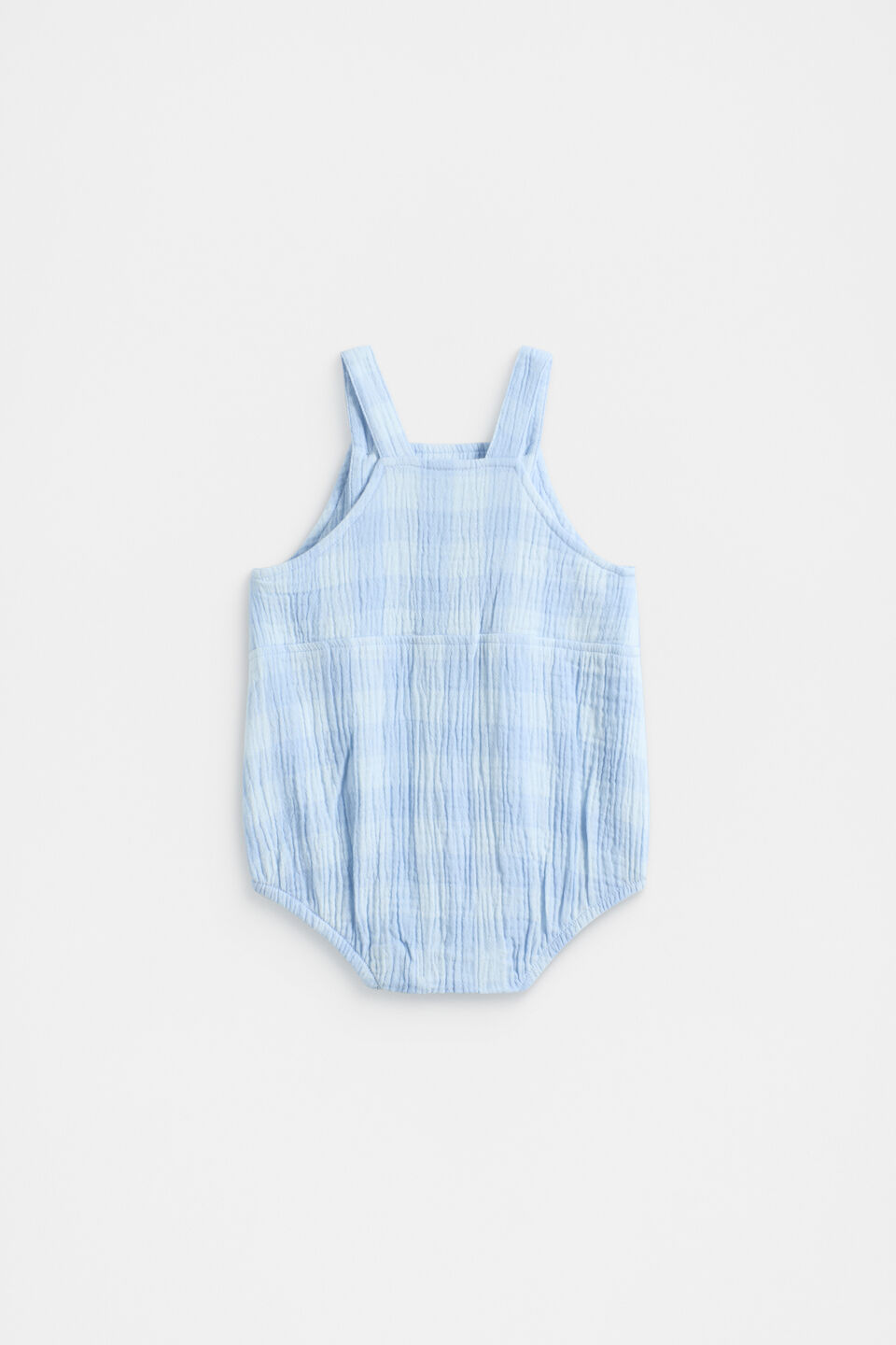 Gingham Romper  Baby Blue