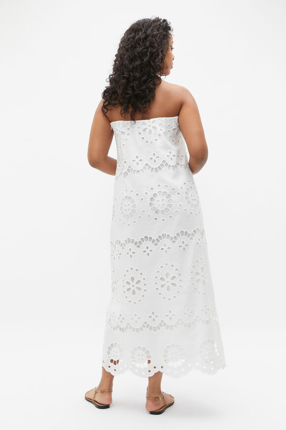 Scallop Broderie Strapless Midi Dress  Whisper White  hi-res
