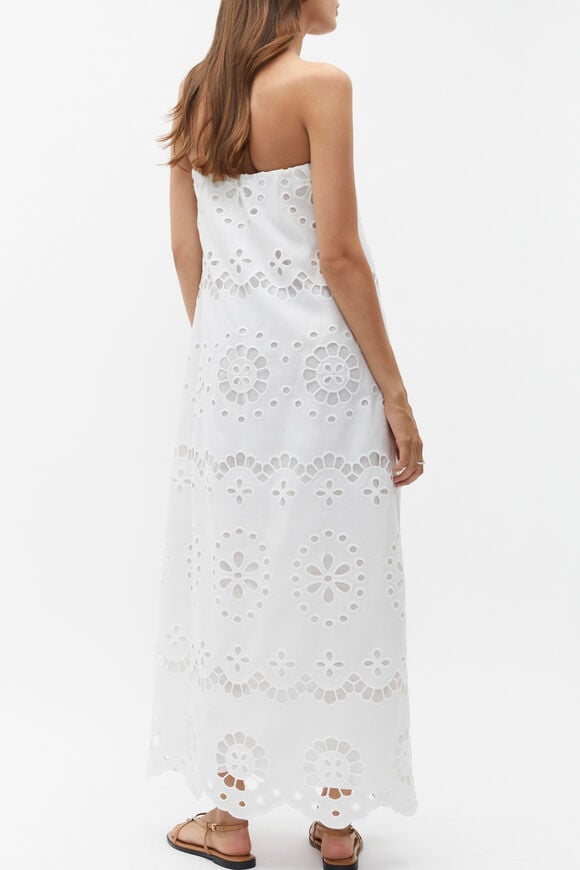 Scallop Broderie Strapless Midi Dress  Whisper White  hi-res