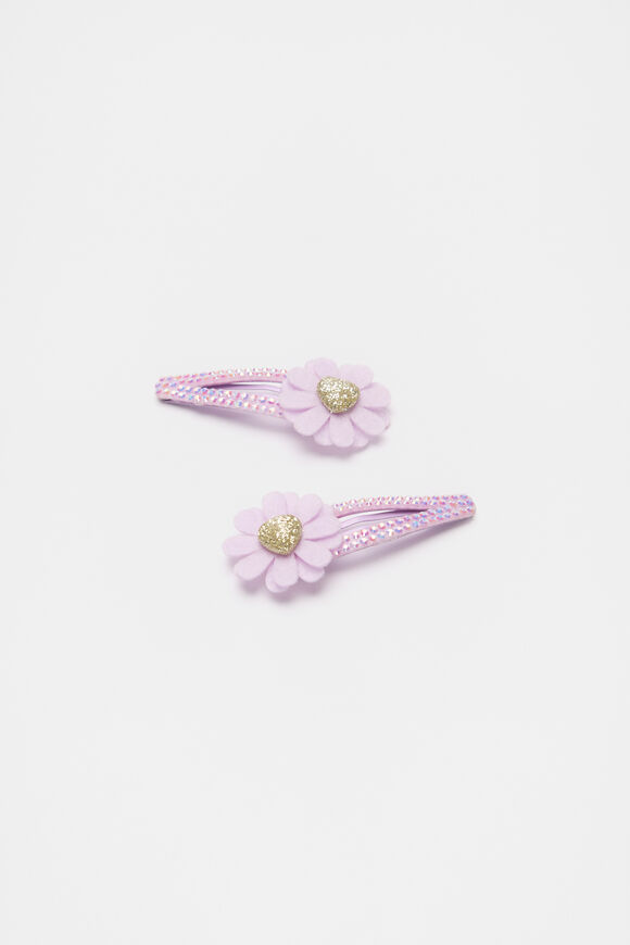 Felt Flower Glitter Snaps  Soft Lilac  hi-res