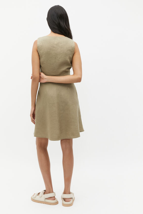 Linen Twist Front Mini Dress  Rosemary  hi-res