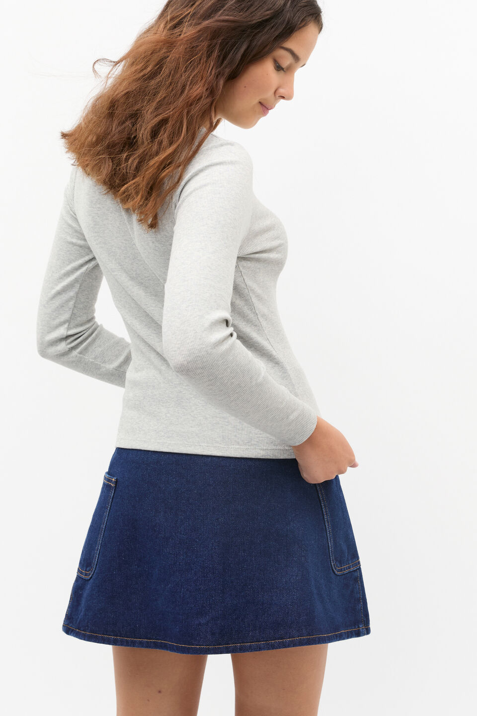 Core Rib Tee  Light Grey Marle