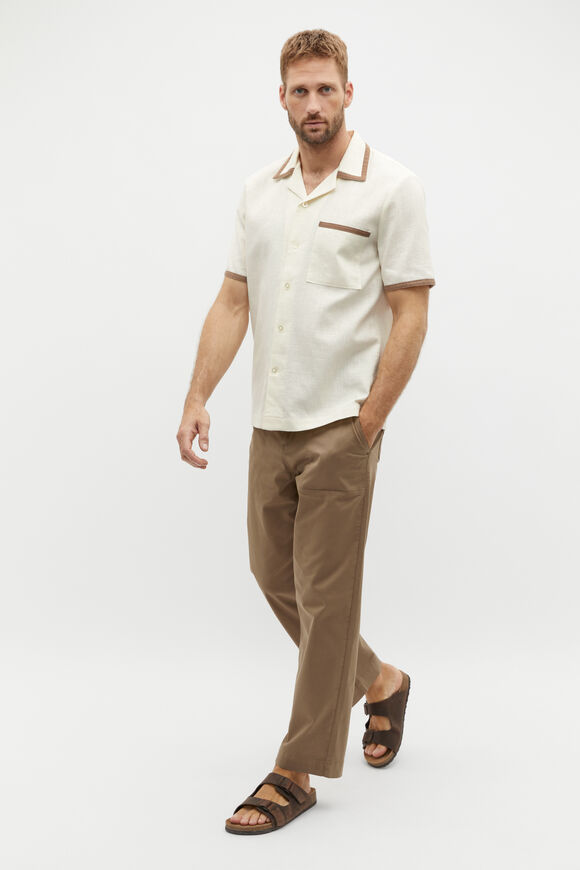 Contrast Detail Shirt  Ivory  hi-res