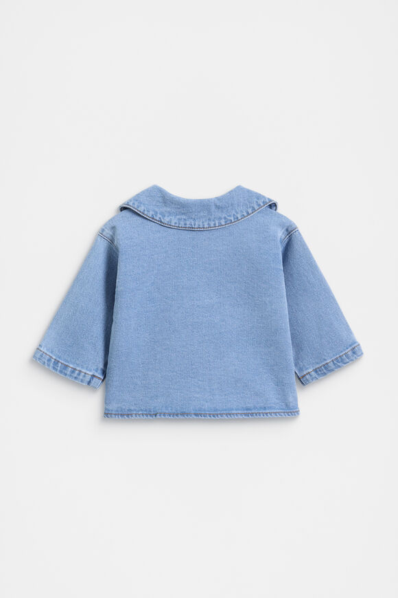 Collar Denim Jacket  Clean Blue Wash  hi-res