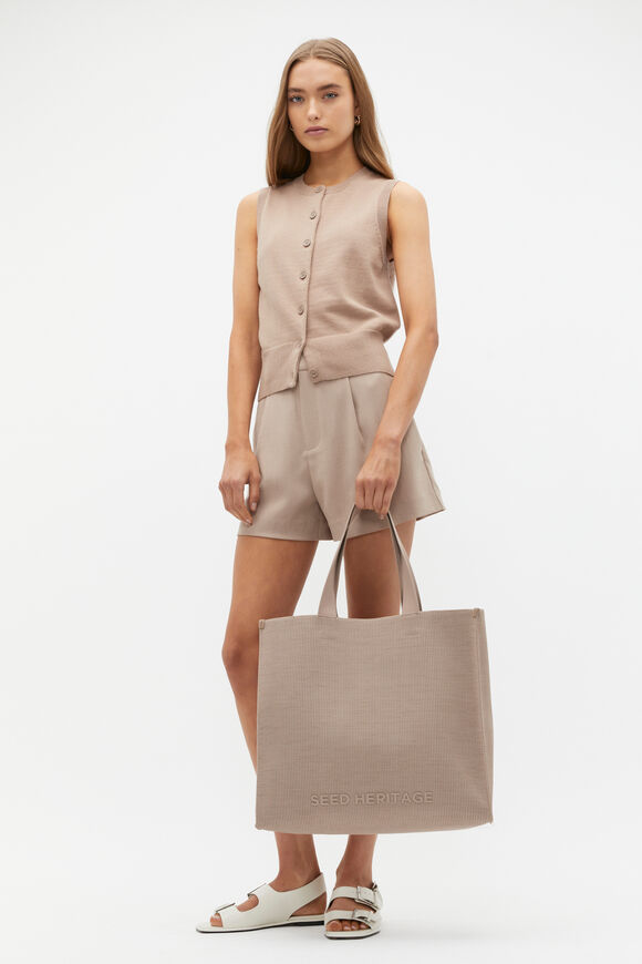 Large Knit Tote  Cookie  hi-res