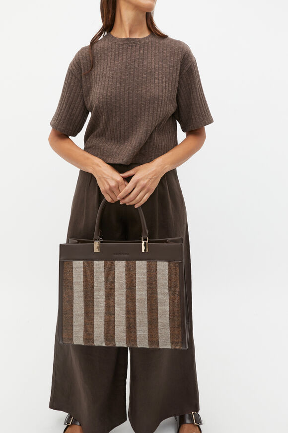 Large Woven Tote  Dark Espresso  hi-res