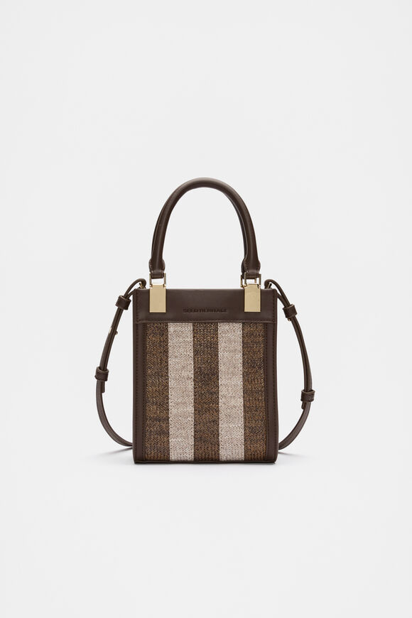 Mini Woven Tote  Dark Espresso  hi-res