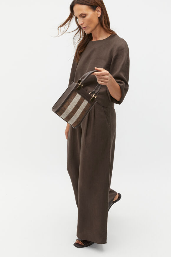 Mini Woven Tote  Dark Espresso  hi-res