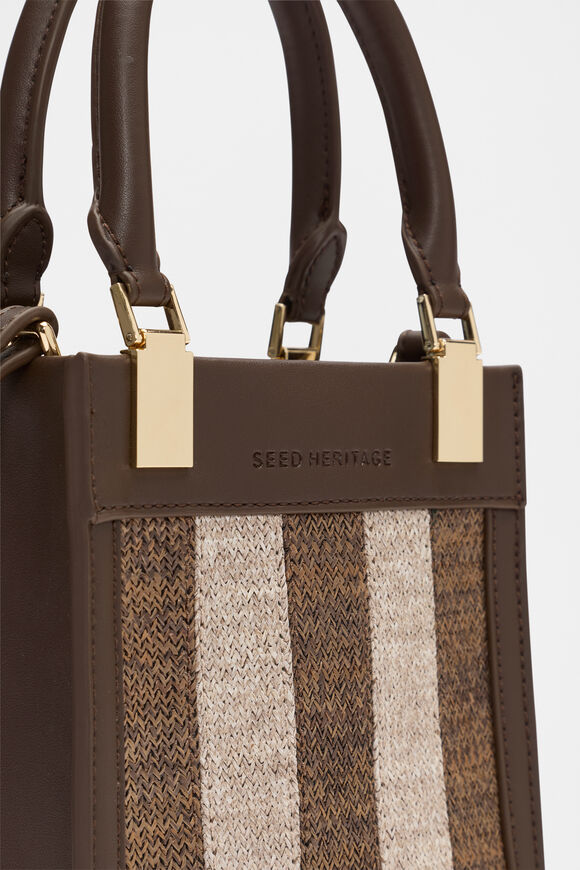 Mini Woven Tote  Dark Espresso  hi-res