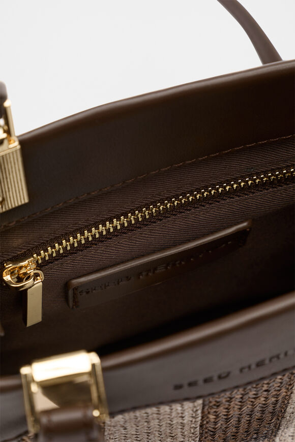Mini Woven Tote  Dark Espresso  hi-res