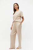 Ribbed Short Sleeve Tee And Pant PJ Set  Nougat Marle  hi-res